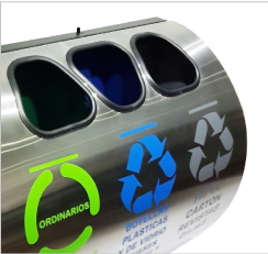 Canecas de reciclaje por colores