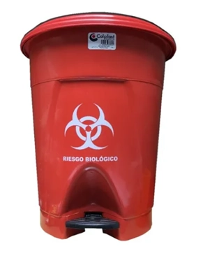 Papelera Pedal 25 LTS para residuos peligrosos con riesgo biológico