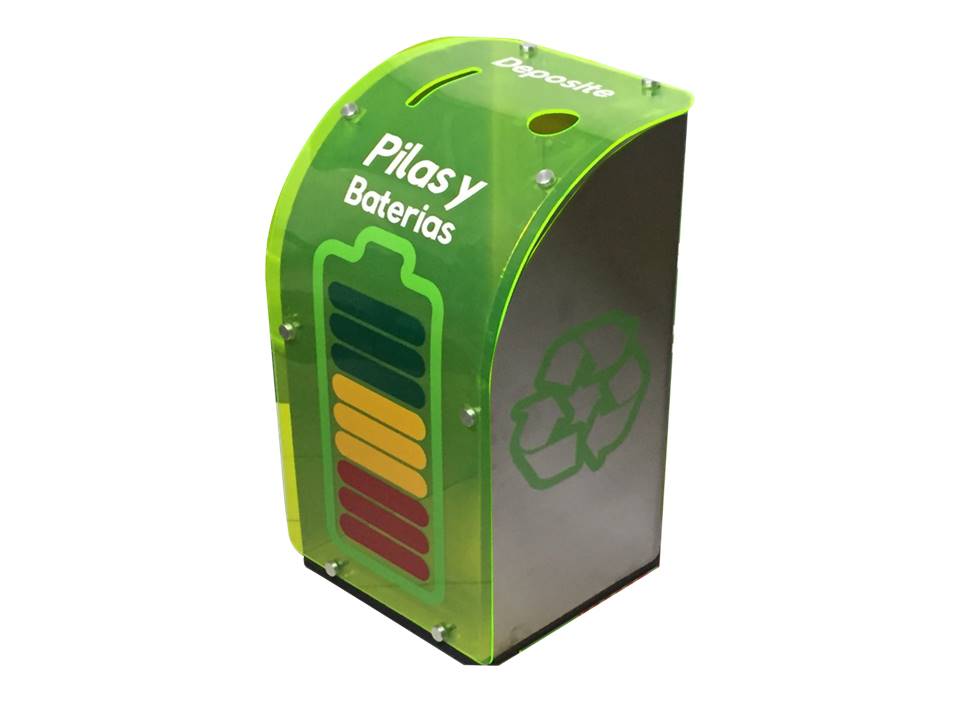Reciclador verde de tapas y baterías