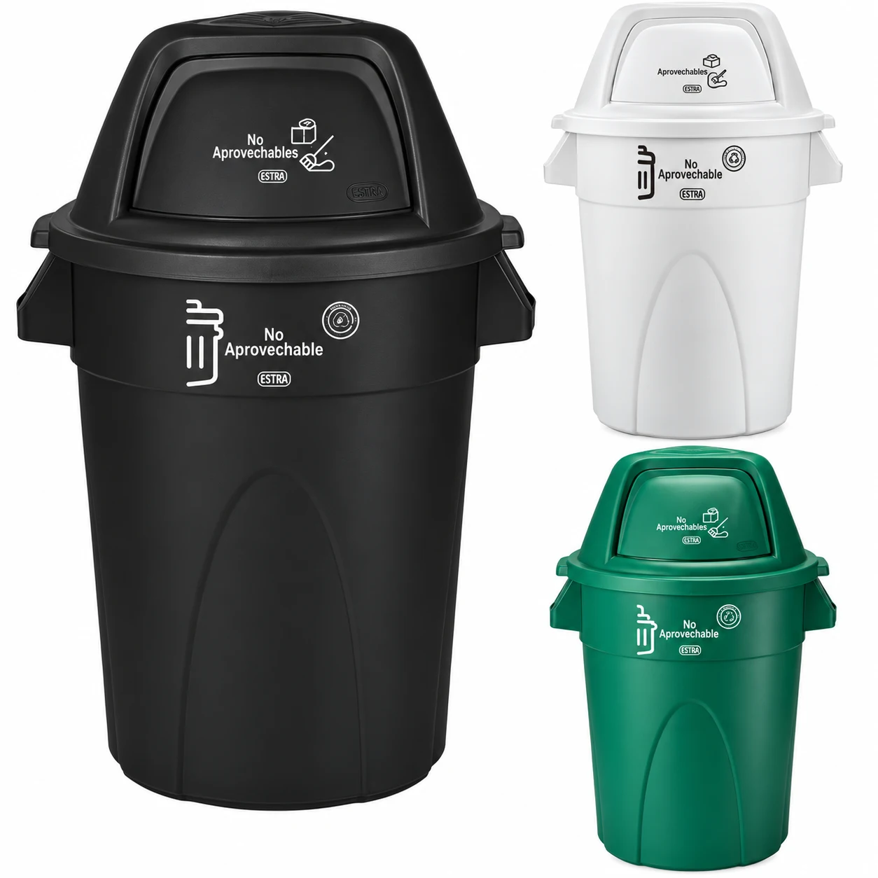 Contenedor Elite de 121 litros MR con tapa vaiven CJS Canecas
